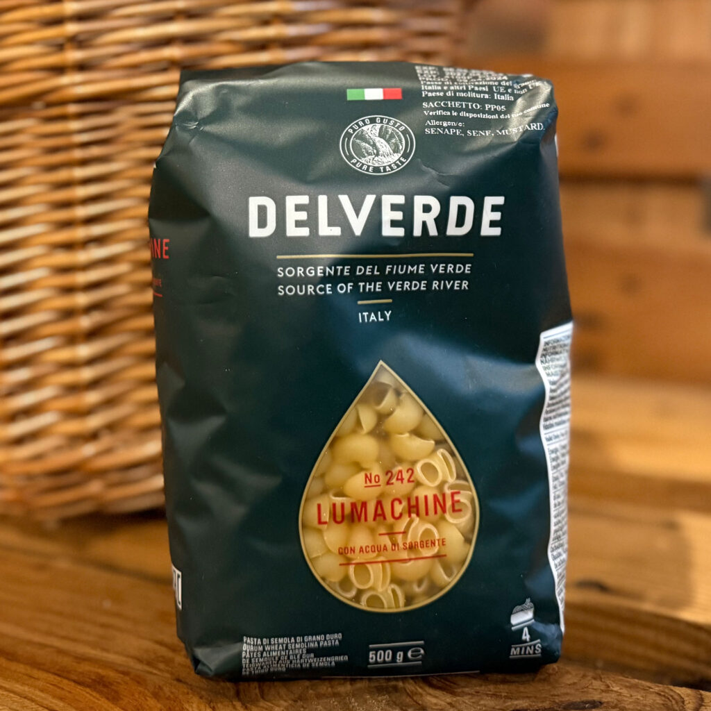 Delverde. Pasta nº242. Lumachine con agua de manantial. Despensa del Ebro