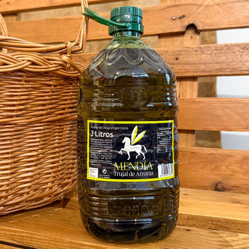 Mendía Trujal de Arróniz. Aceite de oliva virgen extra. 3 litros. Despensa del Ebro