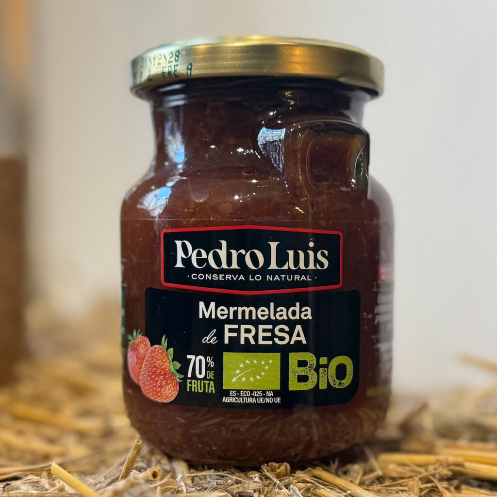 Pedro Luis. Mermelada de fresa, 70% fruta. Despensa del Ebro.
