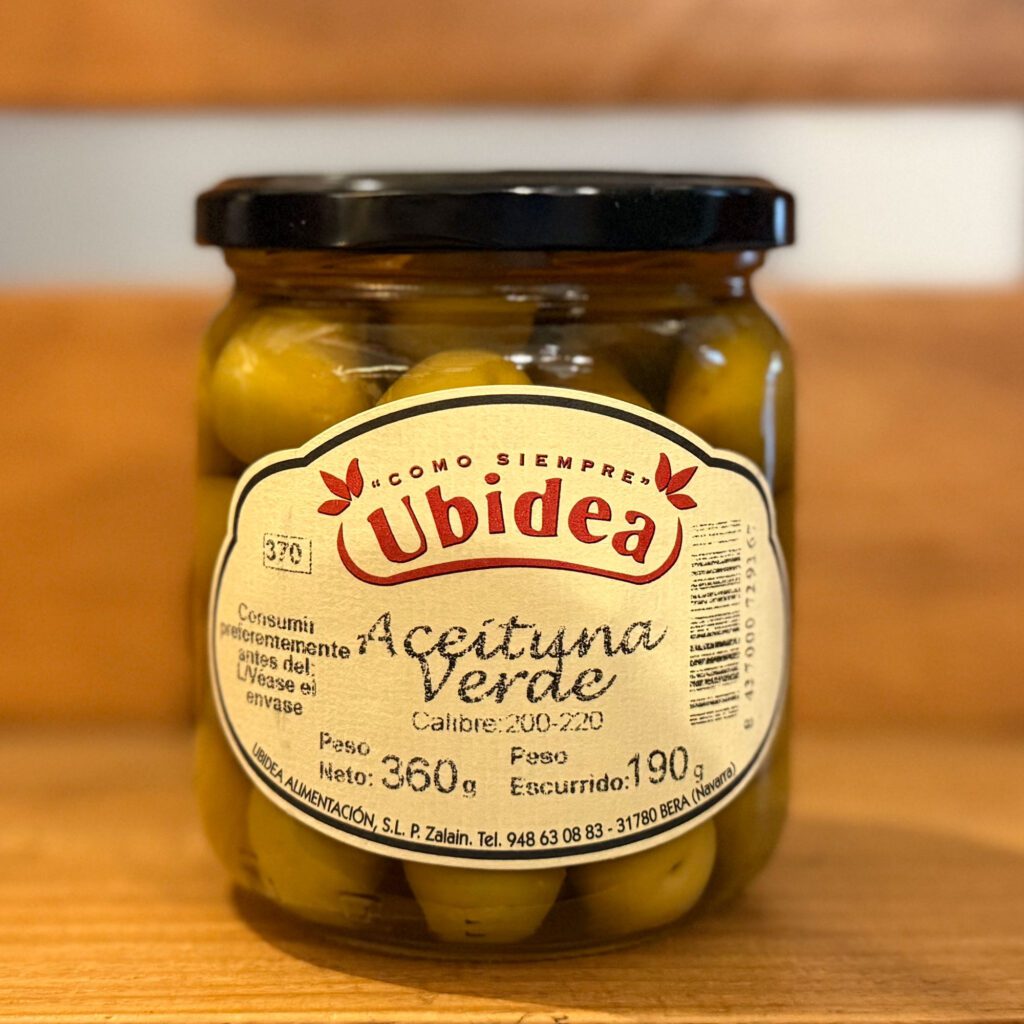 Ubidea. Aceitunas verdes. Despensa del Ebro.