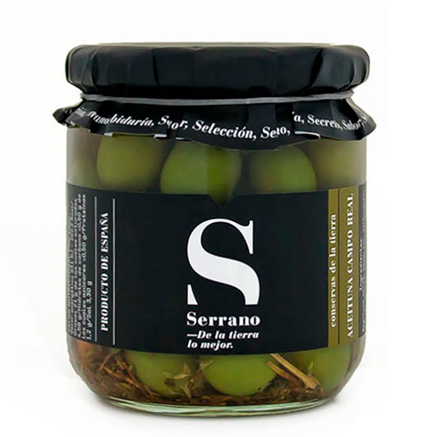 Aceitunas encurtidas. Conservas Serrano. Despensa del Ebro