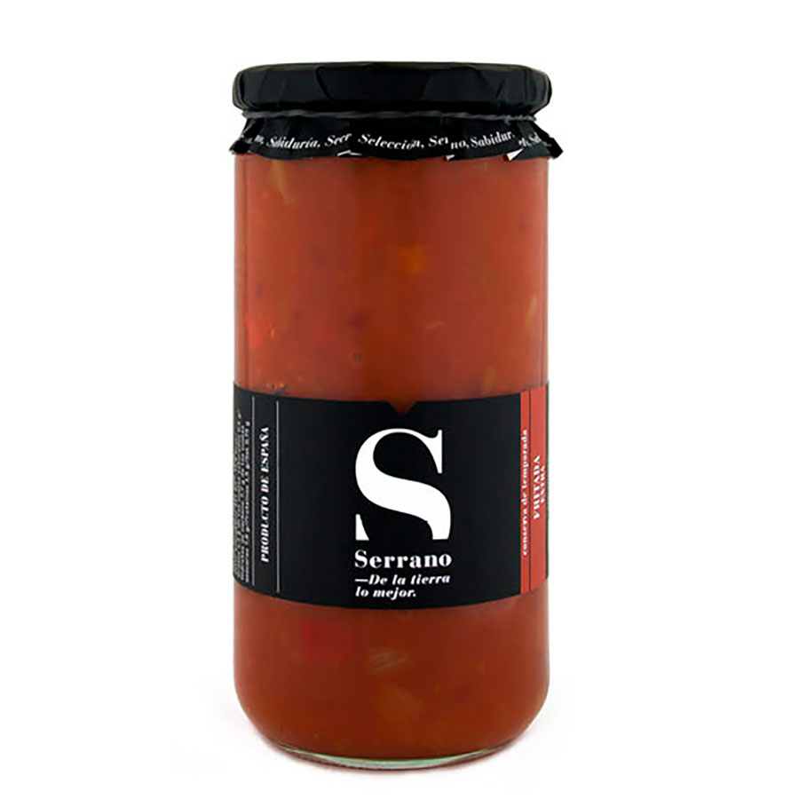 Fritada de tomate, cebolla y pimiento. Conservas Serrano. Despensa del Ebro