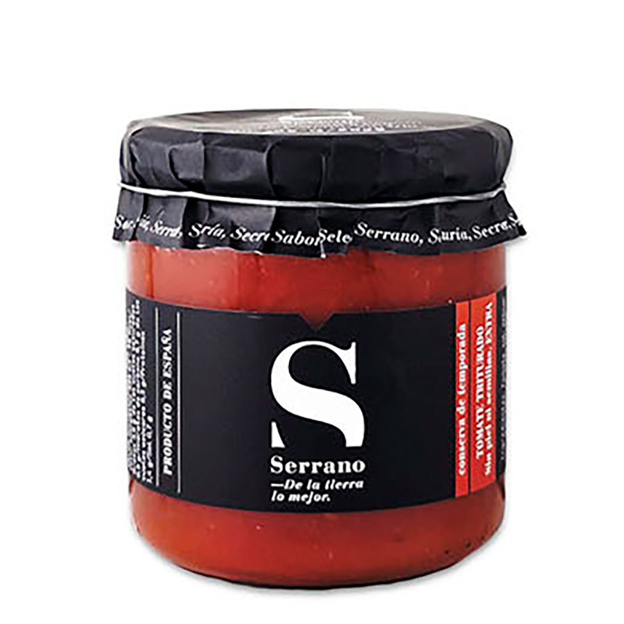 Tomate triturado o frito 500 g. Conservas Serrano. Despensa del Ebro